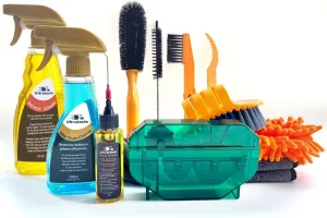 Bike Cleaner kit to Clean/Protect/Lube Bicycle,with Chain Scrubber,Cleaning Brush Tool,Bike Cleaner(19oz),Degreaser(10or19oz),Wet Lubricant(2oz)
