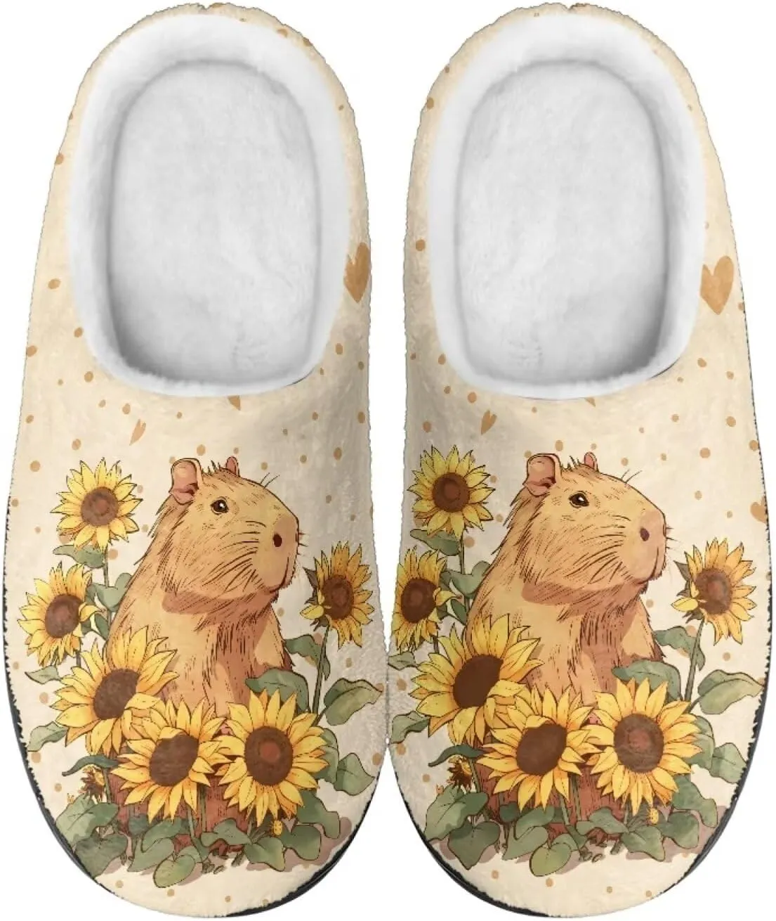 Binienty Womens Fuzzy House Slippers Indoor Shoes Memory Foam Insoles & Rubber Soles