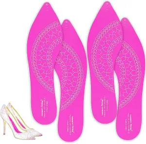 Bionic Fascia Insoles Silicone Self-Adhesive Sticker for High Heel Shoes 0.5MM Keep Comfortable,Non-Slip Anti Odor Resistant,Make Your Shoes More Beautiful(Pink-2Pair/Pack-39)