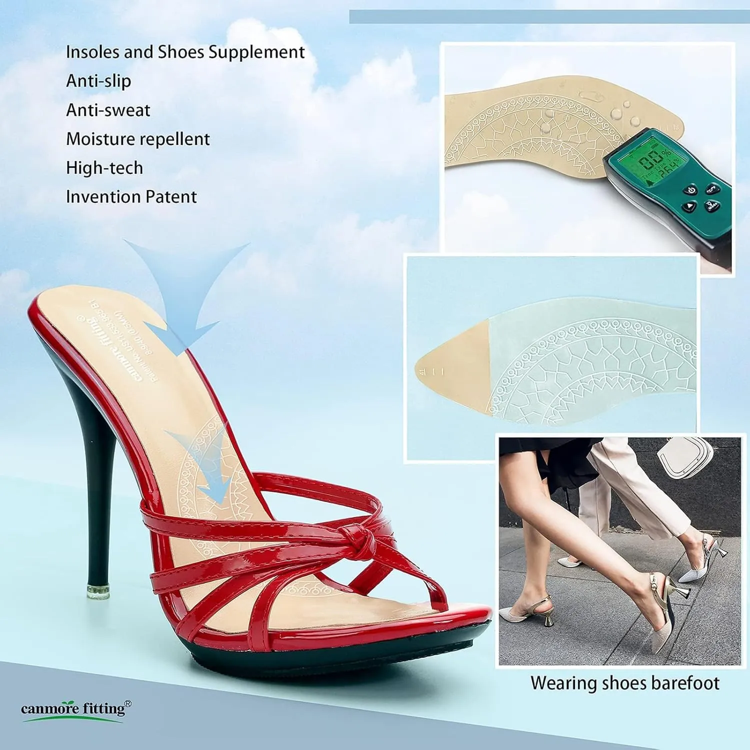Bionic Fascia Insoles Silicone Self-Adhesive Sticker for High Heel Shoes 0.5MM Keep Comfortable,Non-Slip Anti Odor Resistant,Make Your Shoes More Beautiful(Transparent-2 Pair-42)