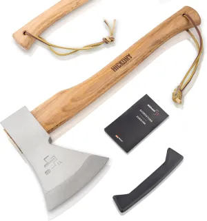 BÖKER PLUS® Appalachian Axe Small - Small Carbon Axe with Short Hickory Wood Handle - bushcraft, Outdoor & Survival - Professional - with Rhenish Head 21.16 oz Made of Carbon Steel 1055