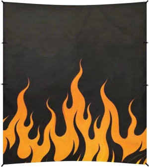 Black Fluorescent Cool Flame Orange Beach Cabana UPF50  Protection Easy Setup Sun Shelter with Sturdy Poles, Sandbags and Shovel for Camping, Picnics, Backyard