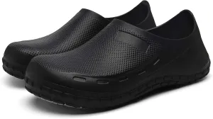Black Garden Shoes for Women - Professional Oil Water Resistant Nursing Chef Shoes，Non-Slip Safety Working Shoes for Kitchen Garden Hospital