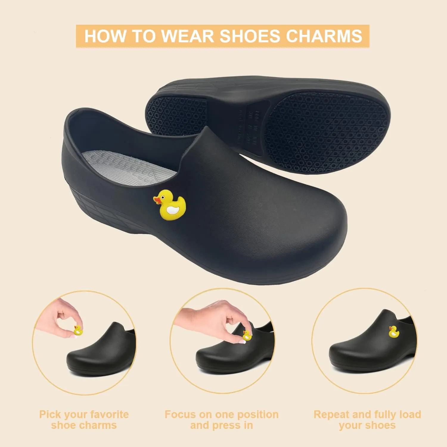 Black Garden Shoes for Women - Professional Oil Water Resistant Nursing Chef Shoes，Non-Slip Safety Working Shoes for Kitchen Garden Hospital