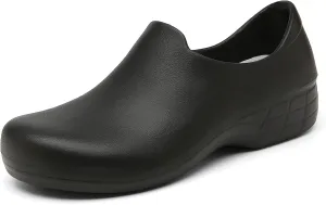 Black Garden Shoes for Women - Professional Oil Water Resistant Nursing Chef Shoes，Non-Slip Safety Working Shoes for Kitchen Garden Hospital