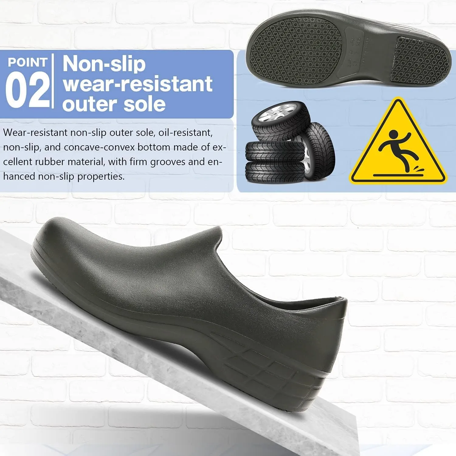Black Garden Shoes for Women - Professional Oil Water Resistant Nursing Chef Shoes，Non-Slip Safety Working Shoes for Kitchen Garden Hospital
