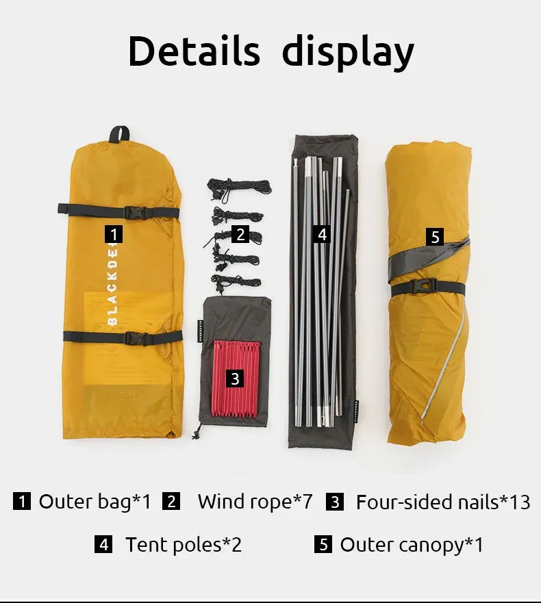 BLACKDEER Ultralight Boat Solo Tent Pro – Waterproof Tarp Tent