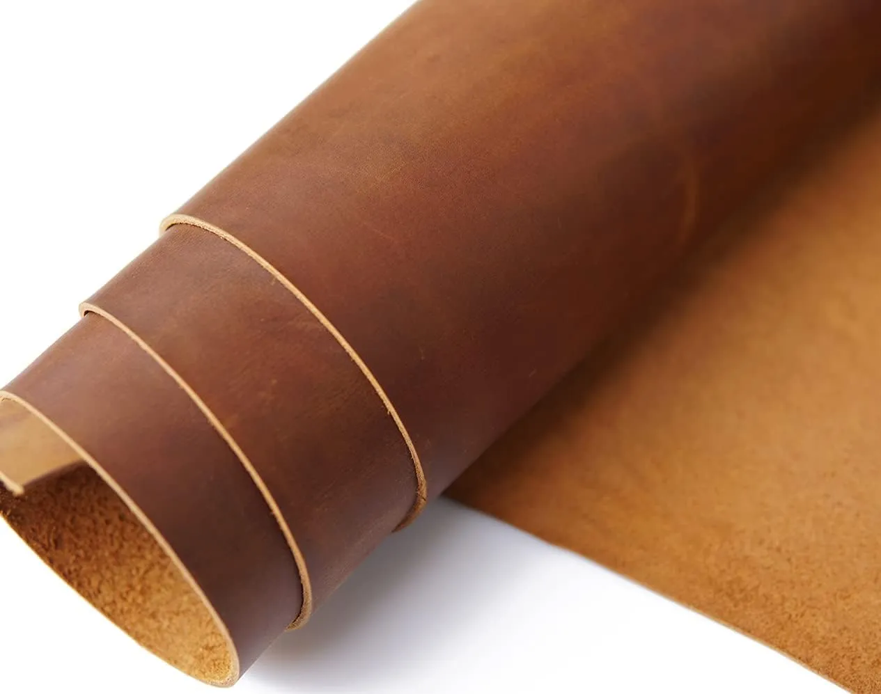 Bourbon Brown Tooling Leather Sheets for Crafts 2.0mm (4.5-5.0 oz) Thick Full Grain Cowhide Leather Pieces Crafting Leather Square
