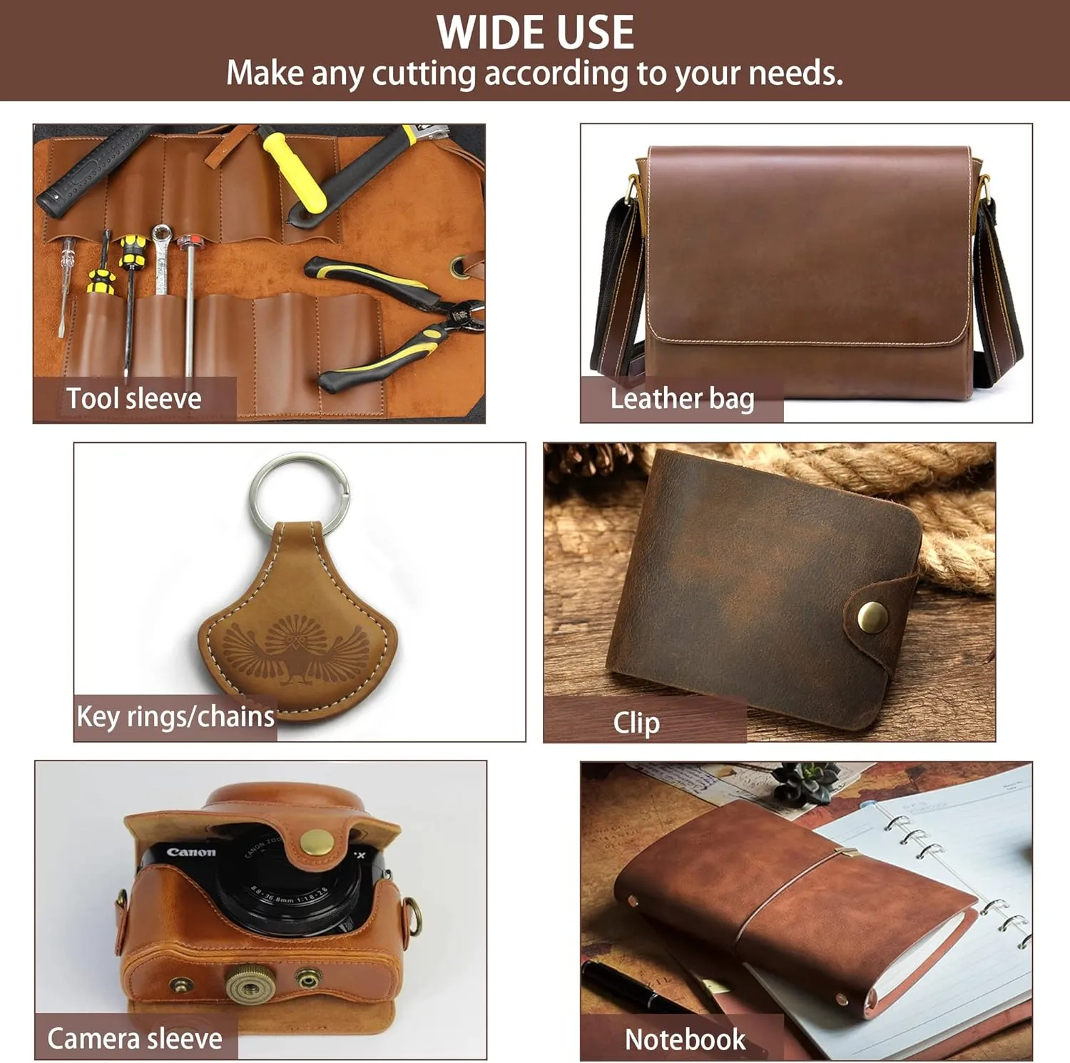 Bourbon Brown Tooling Leather Sheets for Crafts 2.0mm (4.5-5.0 oz) Thick Full Grain Cowhide Leather Pieces Crafting Leather Square