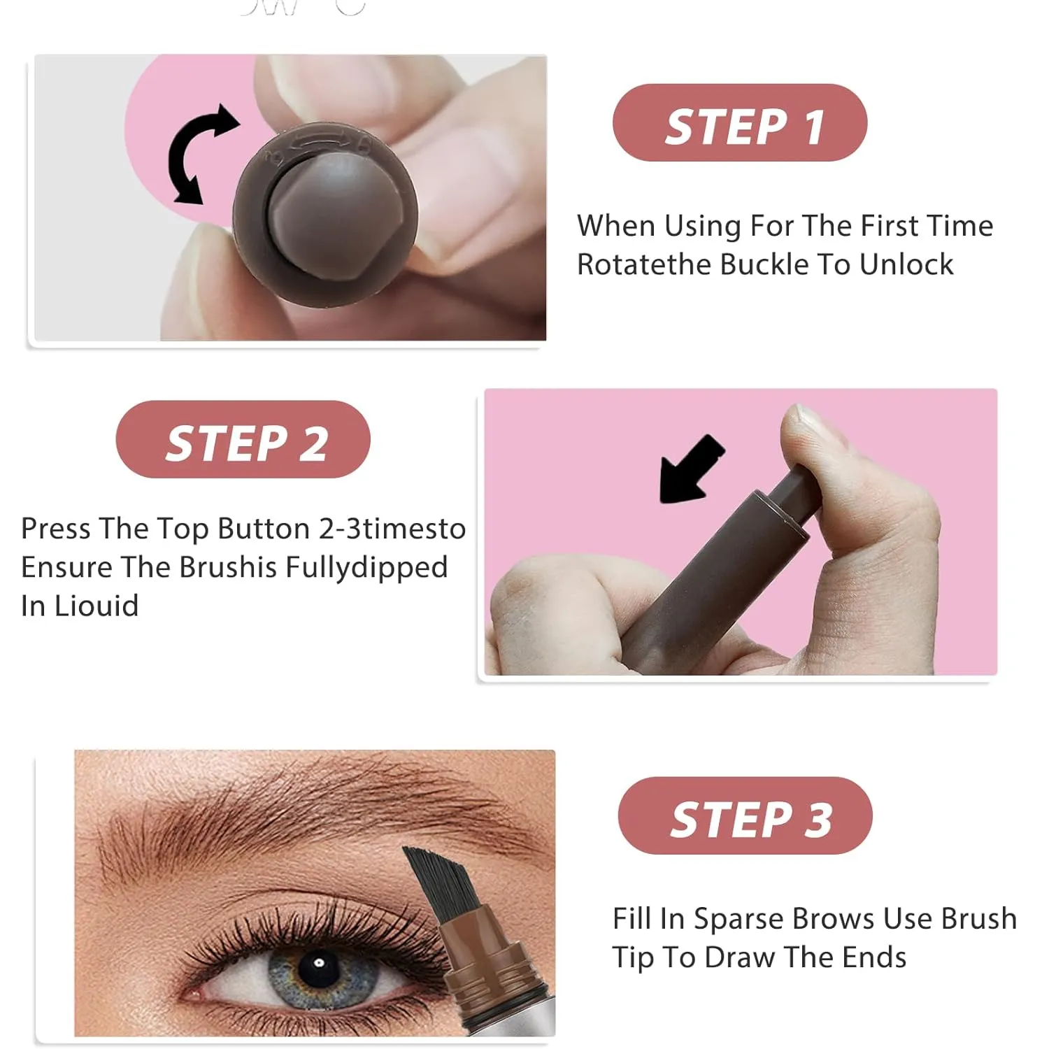 Brow Fection 4d Eyebrow Pen, Pagevine Brow Fection Microblade Eyebrow Pen - Natural-Looking Hair Strokes Within Seconds (Taupe)