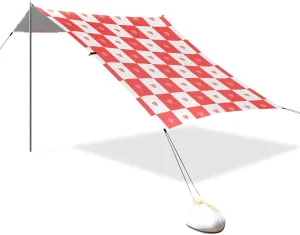 Buffalo Plaid Check Love red Designed UPF50 Beach Tent Easy Setup Large Portable Sun Shelter with Sand Shovel for Camping Trips, Fishing, Backyard Fun or Picnics Parasol Beach
