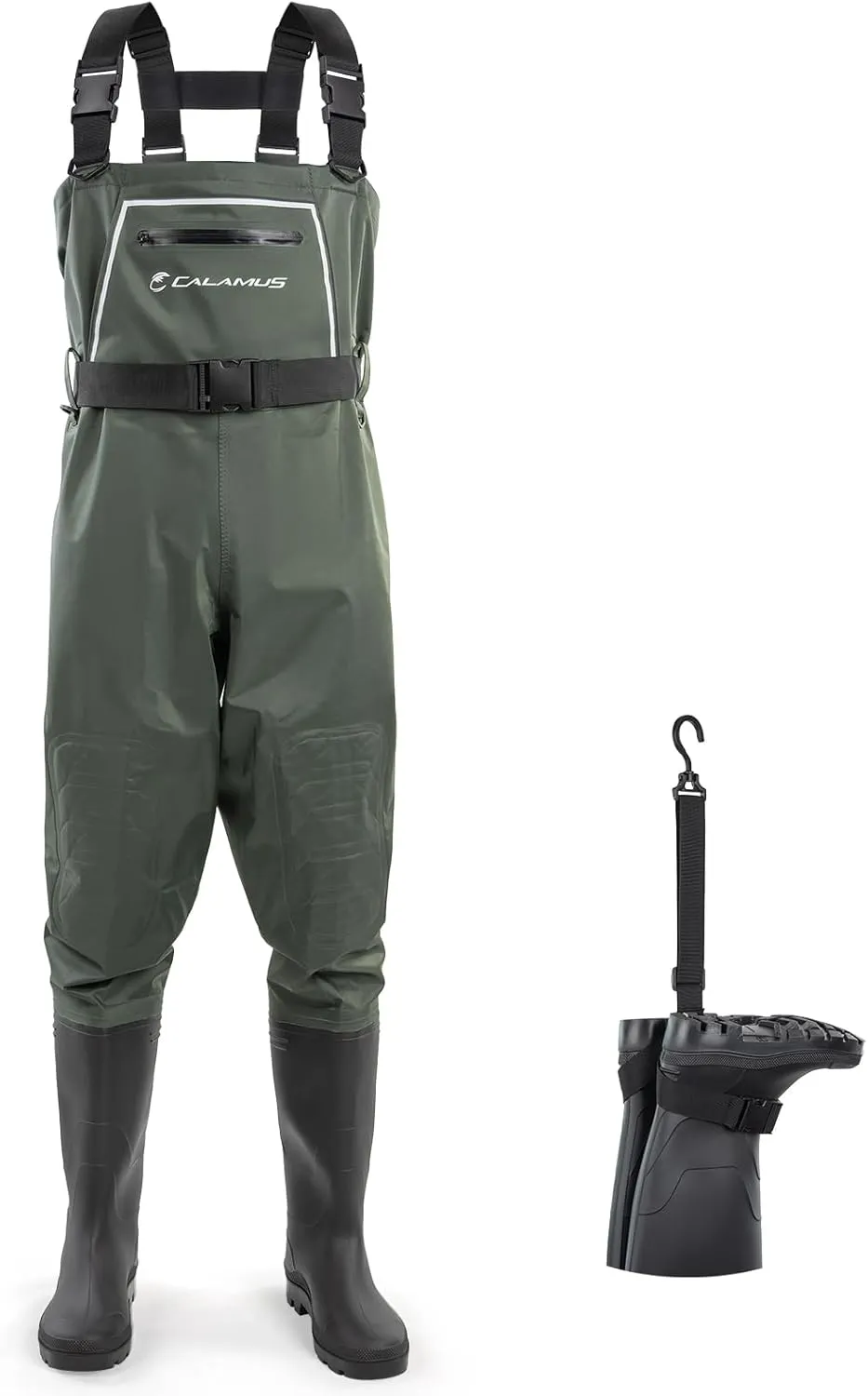 Calamus WaveWalker Fishing Waders for Men & Women, 100% Waterproof PVC Waders with Slip-Resistant Boots, Tear-Resistant Nylon