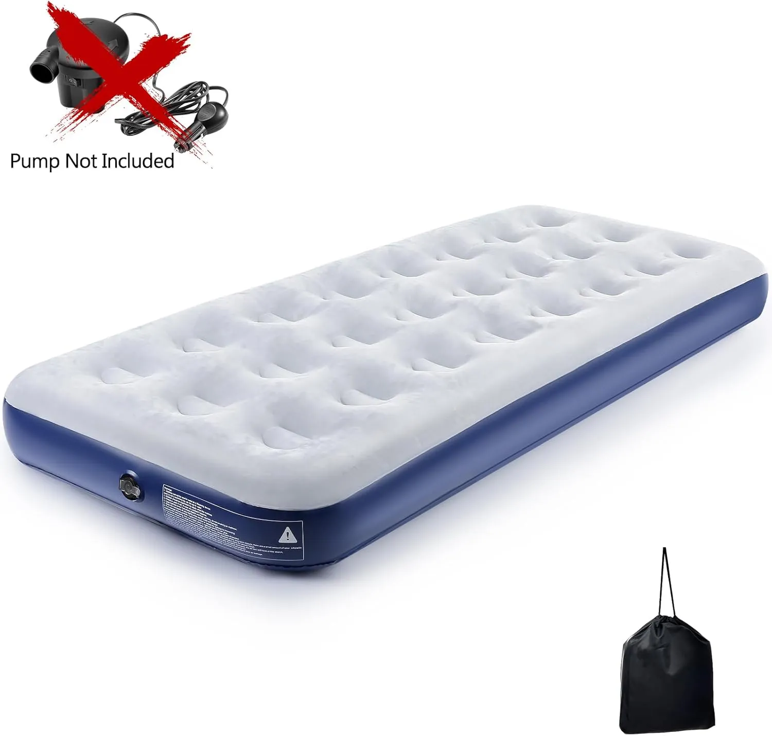 Camping Air Mattress Inflatable Air Bed Flocked Surface Travel Bed Sleeping Pad Air Bed for Outdoor Camping Tent Guest Travelling(2 PCS)