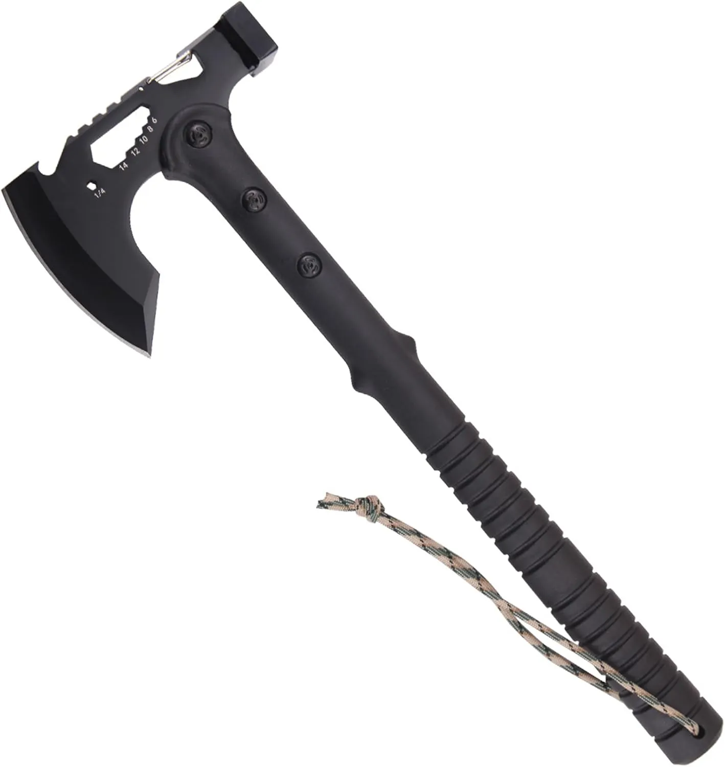 Camping Axe, Chopping Hatchet with Awl, Tactical Tomahawk with Hammer, Stainless Steel Axe for Outdoor Camping Hiking Garden