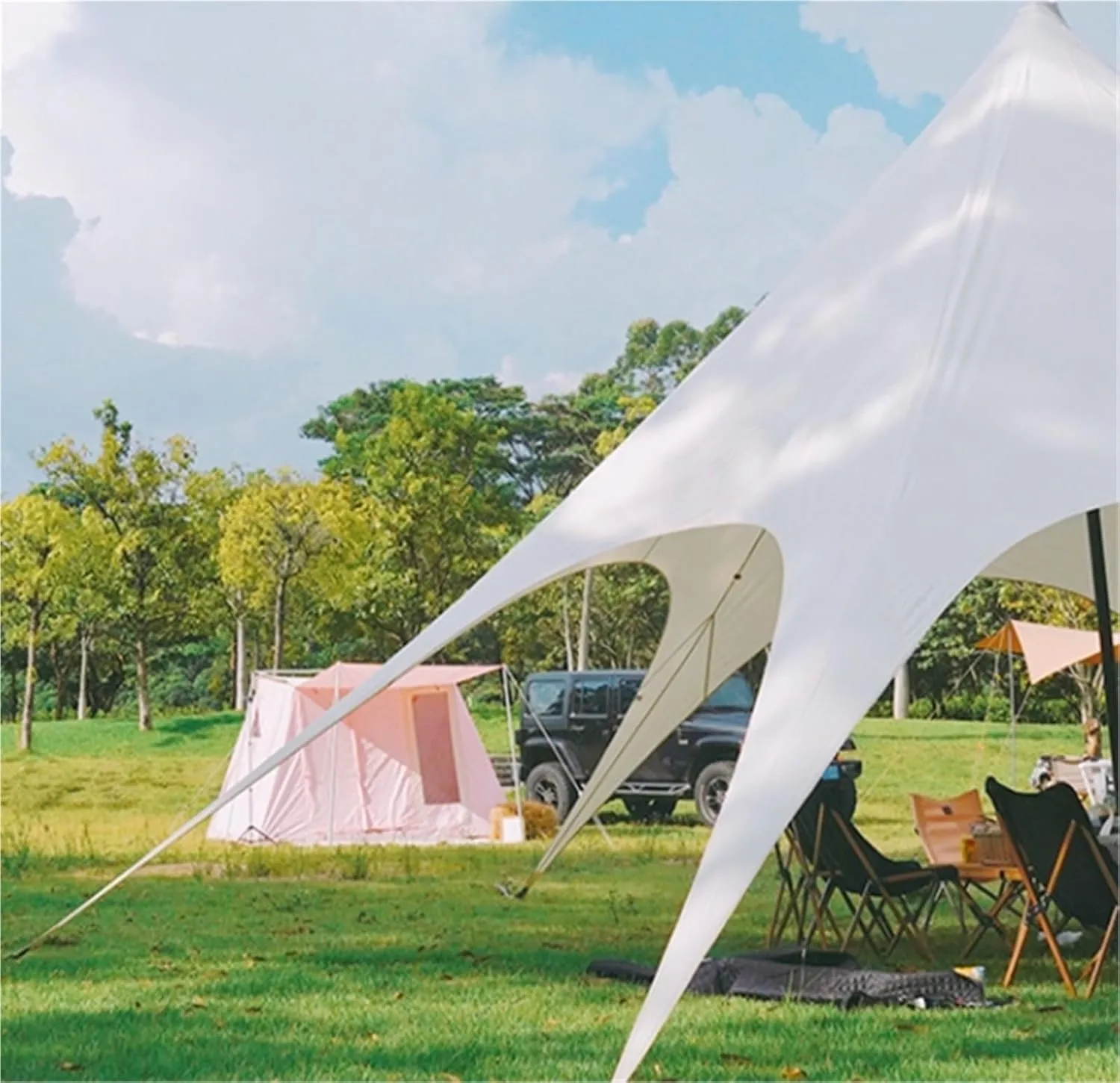 Camping Canopy Outdoor Multifunctional Beach Rainproof Oxford Cloth Awning(Small)