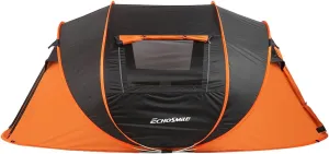 Camping Experience with Instant Setup Family Tent, Spacious for 5-8 People, Durable Black and Orange Design