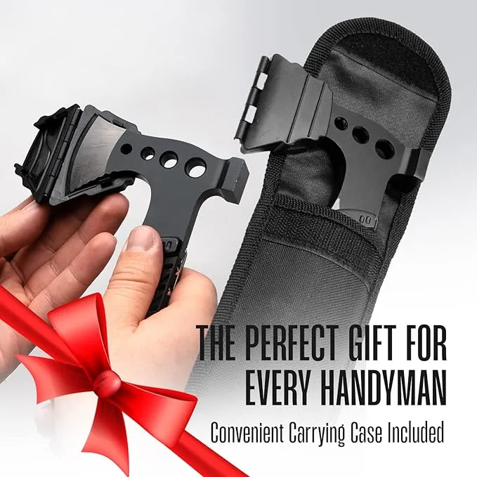 Camping Multitool - Camping Axe - 10 In 1 Stainless Steel Pocket Hatchet Multi tool With Durable Sheath For Outdoor, Survival Gear - Safety Locking Camping Accessories With Wrench by Hayvenhurst