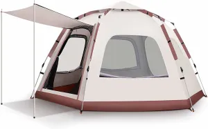 Camping Tent, Portable Automatic Tent Shade, can Accommodate 6 People Hexagonal/quad Camping Tent with porch Automatic Suitable for Family Outdoor Camping ( Size : 110.2x110.2x62.2in/280cmx280cmx158cm