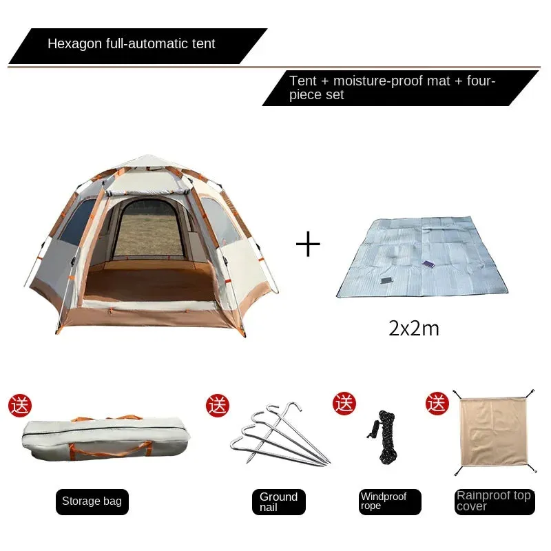 Camping Tent Waterproof Hexagonal Fully Automatic Tent