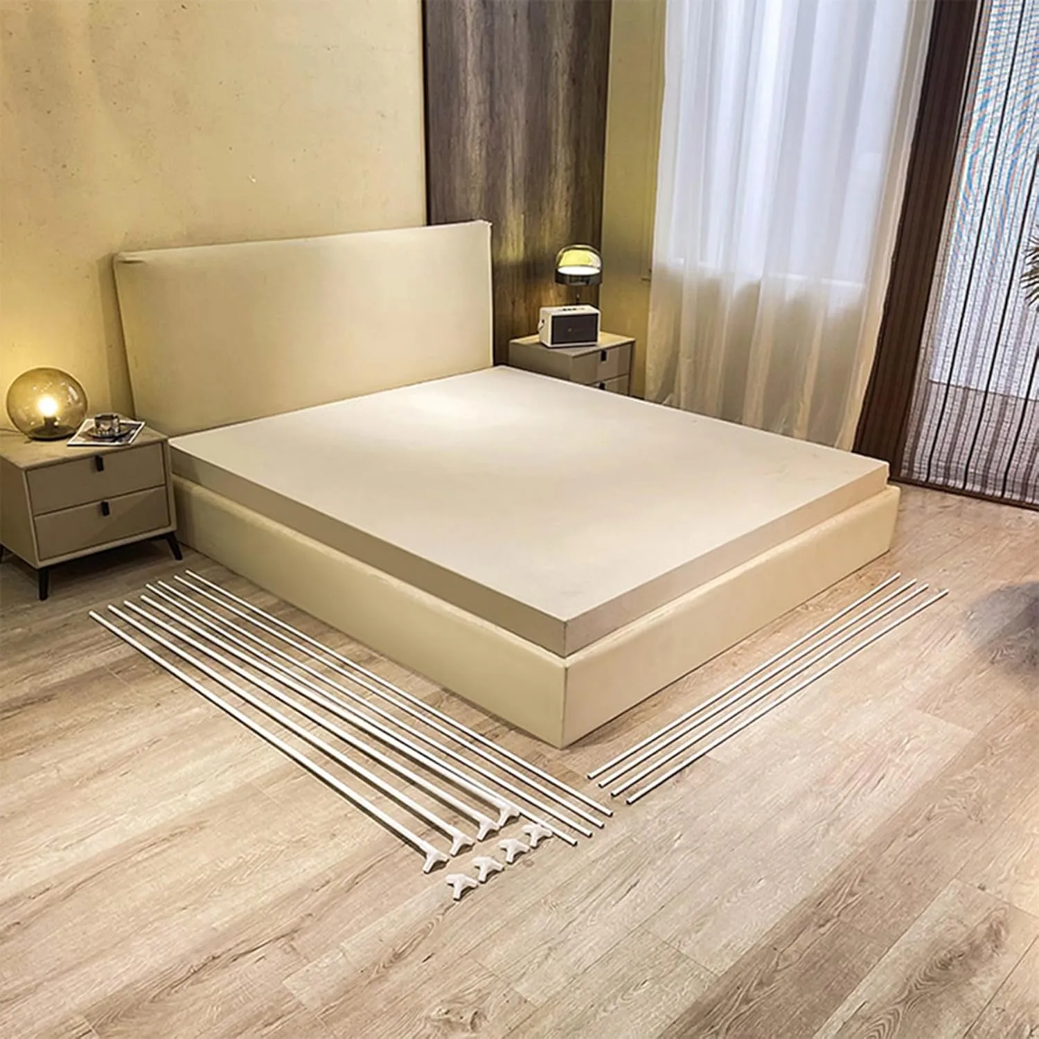 Canopy Bed Frame King Size Metal Bed Post Poles, Mosquito Net Bracket 4 Corners Bed Post Fit for Four-Corner Bed and Curtains,B,Twin