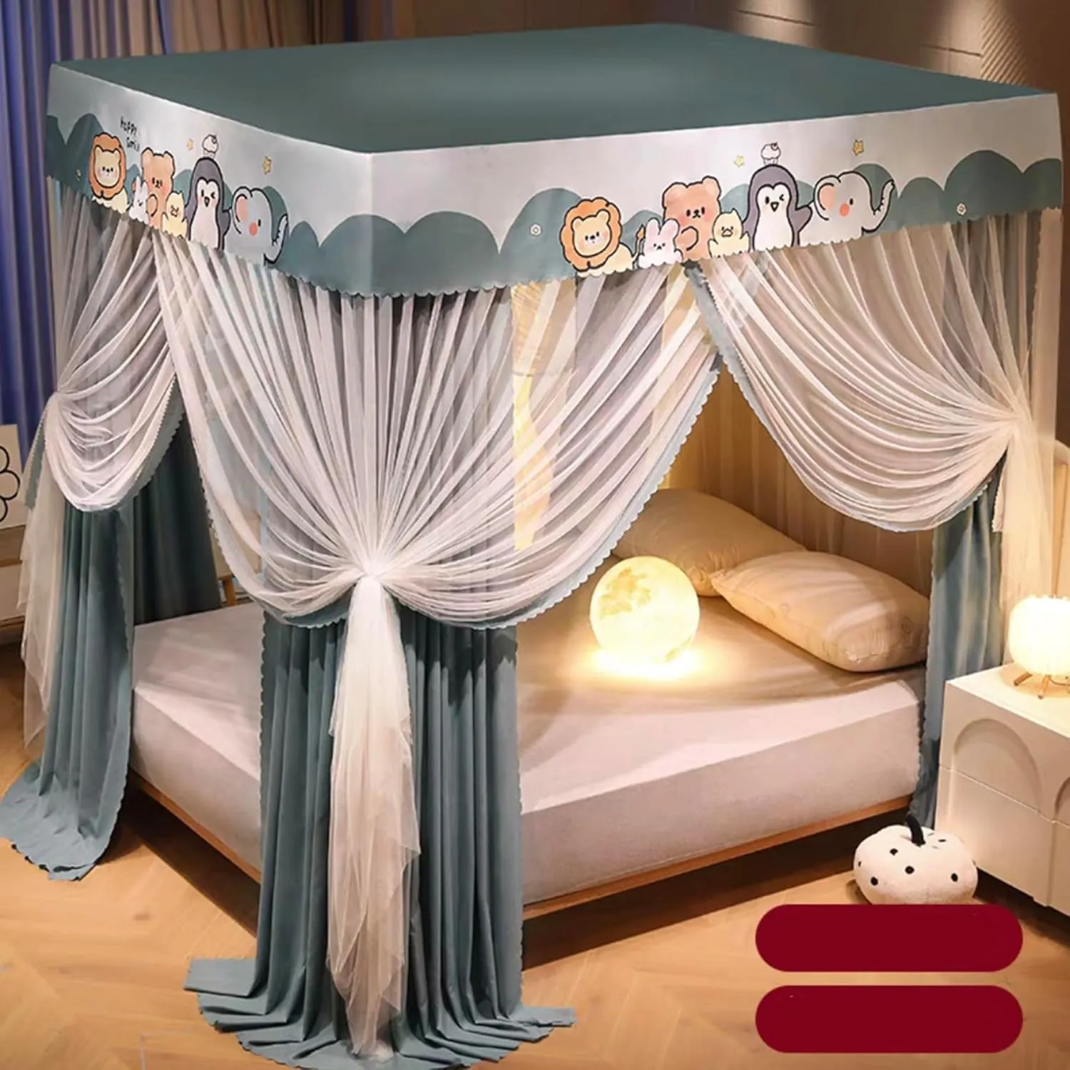 Canopy Bed Frame King Size Metal Bed Post Poles, Mosquito Net Bracket 4 Corners Bed Post Fit for Four-Corner Bed and Curtains,B,Twin