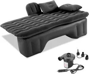 Car Air Mattress Back Seat for Ford F-150 F-250 F-350,Double Side Flocking Car Bed Portable Air Mattress Car Sleeping Mattress Car Accessories Cars Camping Bed,Black