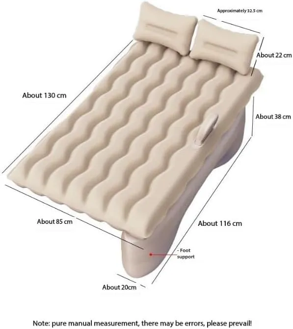Car Air Mattress Back Seat for Ford F-150 F-250 F-350,Double Side Flocking Car Bed Portable Air Mattress Car Sleeping Mattress Car Accessories Cars Camping Bed,Black