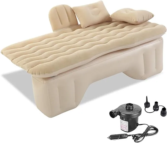 Car Air Mattress Back Seat for Lincoln Aviator,Double Side Flocking Car Bed Portable Air Mattress Car Sleeping Mattress Car Accessories Cars Camping Bed,Off White