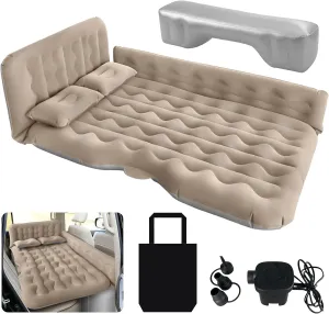 Car Air Mattress Back Seat Inflatable Bed - Inflatable Thickened and Double SUV Mattress with Air Pump Portable Foldable Car Air Bed for Home Car Travel Camping