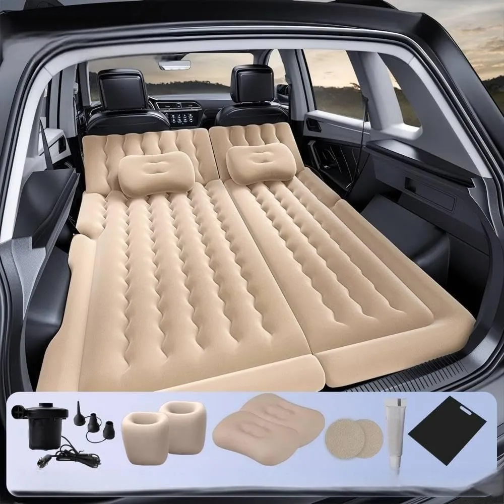 Car Air Mattress for Alfa Romeo Tonale 2022 2023 2024,Portable Self Inflating Cushion,Multifunctional Bed Inflatable Mat,Travel Home Sleeping Pad Cot Ideal for Road Trips Camping,Beige