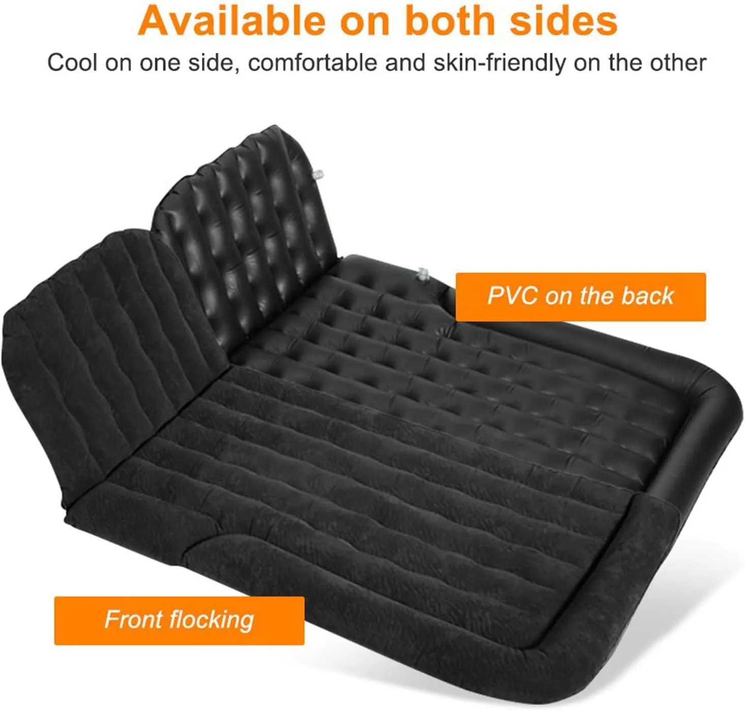 Car Air Mattress for Cadillac XTS 2013 2014 2015 2016 2017 2018, Travel Camping Thickened Portable Inflatable Bed PVC Flocking Trunk Sleeping Mats,Grey
