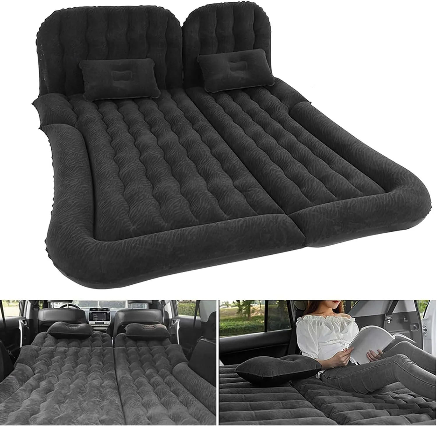 Car Air Mattress for Chrysler Pacifica Minivan 2016-2024, Portable Foldable Inflatable Bed with Pillow, Black