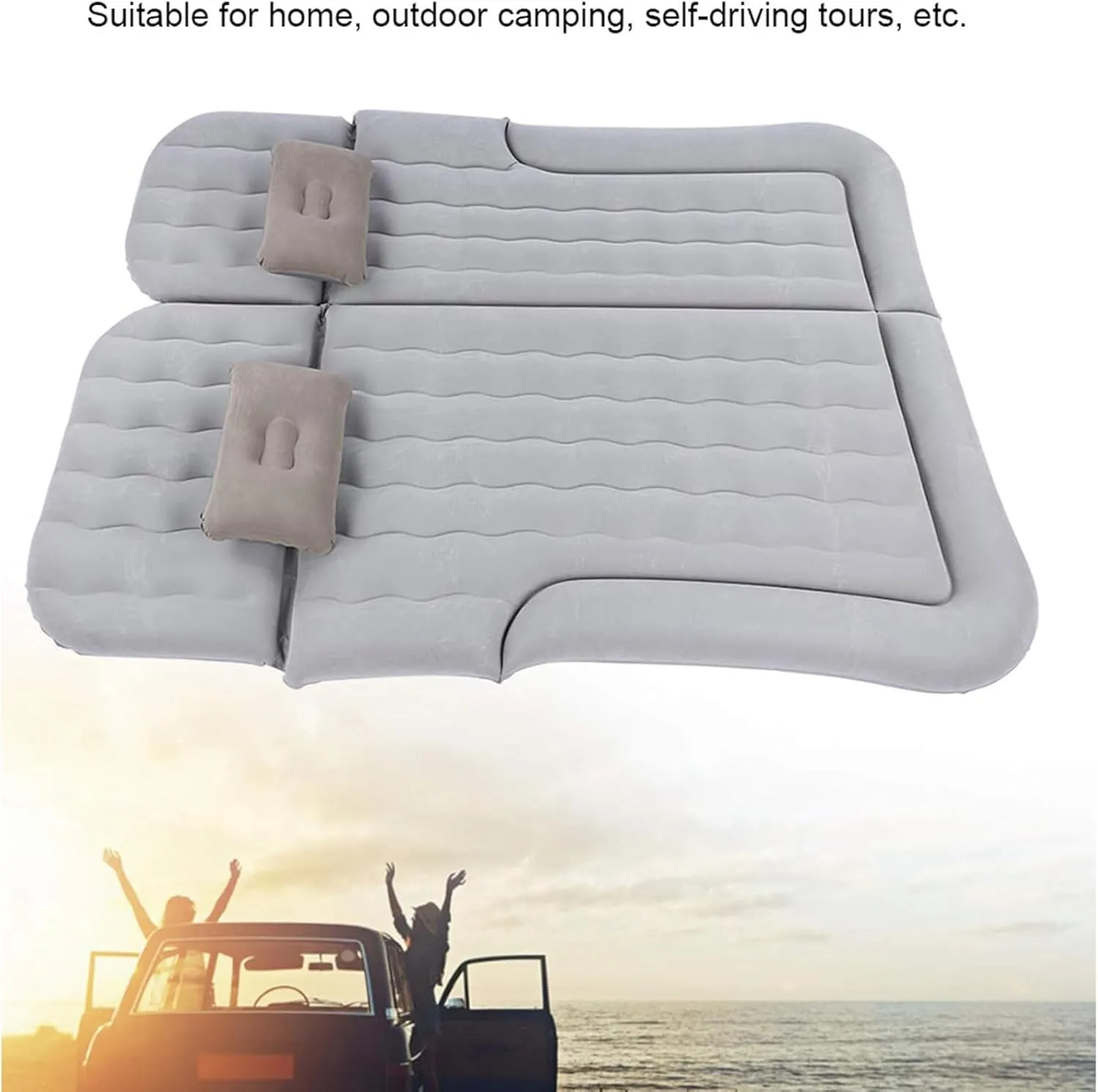 Car Air Mattress for Ford Flex 2008-2013 2014 2015 2016 2017 2018 2019, Car Mattress Inflatable Bed Portable Foldable with Pillow Camping Travel Car Accessories,Grey