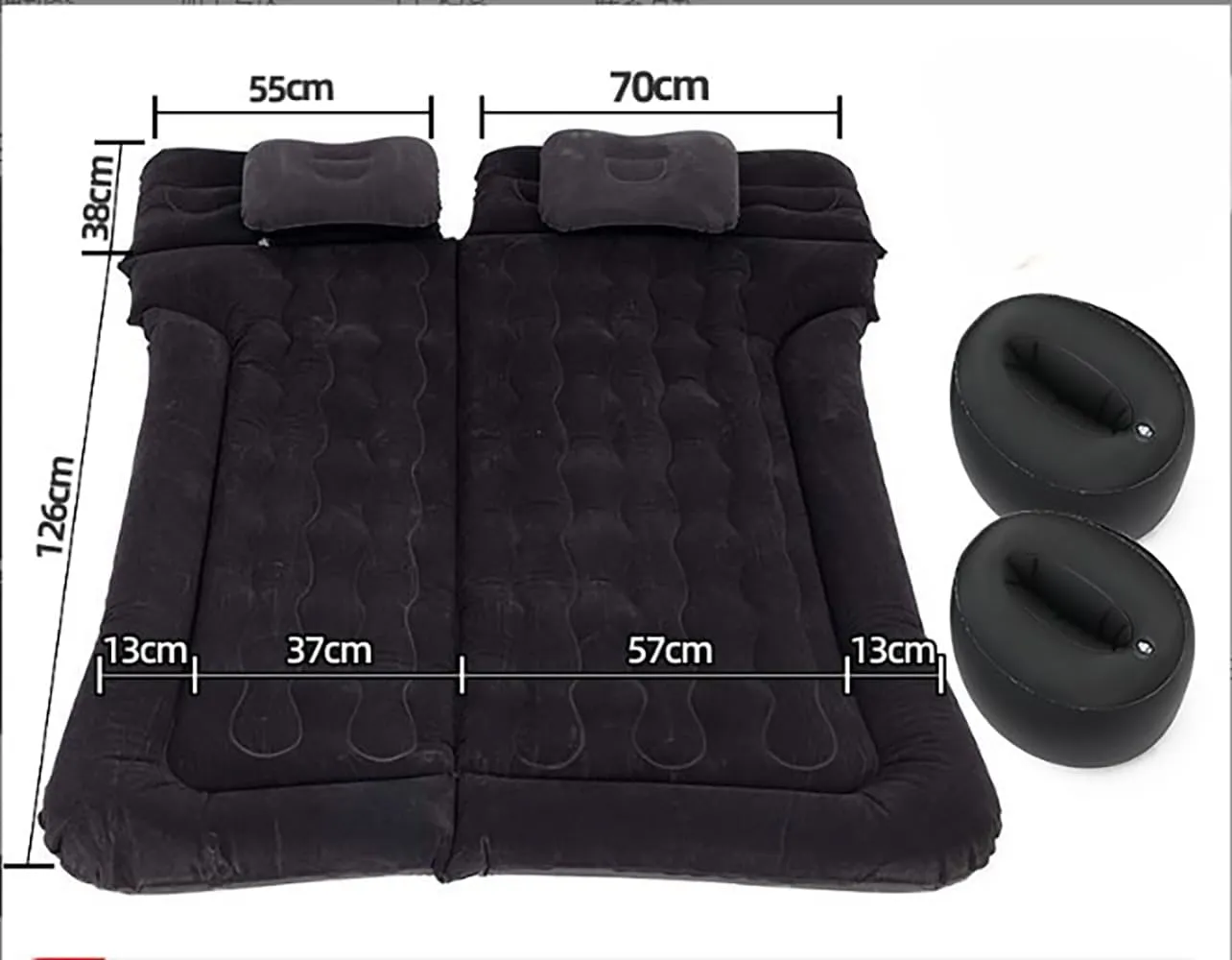 Car Air Mattress for Honda HRV 2023-2024, Trunk Rear Seat Inflatable Thickened Flocking Travel Camping Bed, Air Pump 2 Pillows,Black