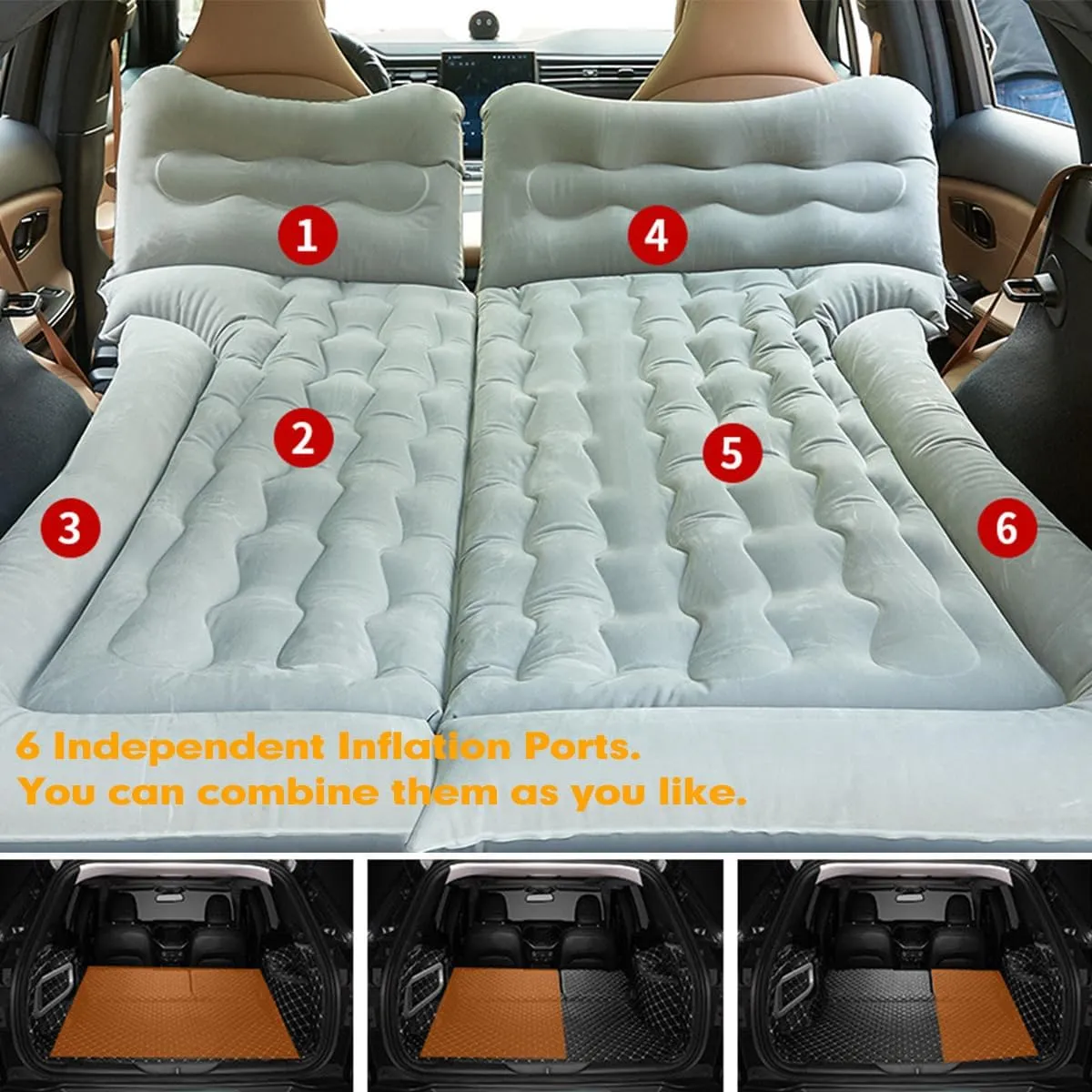 Car Air Mattress for Mercedes GL 2008 2009 2010 2011 2012 Back Seat Inflatable Bed Camping Trunk Airbed Sleeping Bed Traveling Foldable Boot Mattress Outdoor,Black01-B