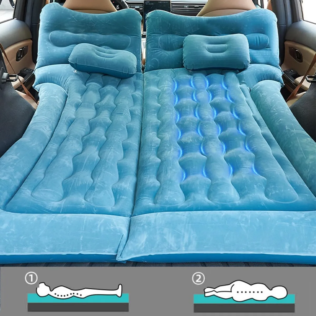 Car Air Mattress for Mercedes GL 2008 2009 2010 2011 2012 Back Seat Inflatable Bed Camping Trunk Airbed Sleeping Bed Traveling Foldable Boot Mattress Outdoor,Black01-B