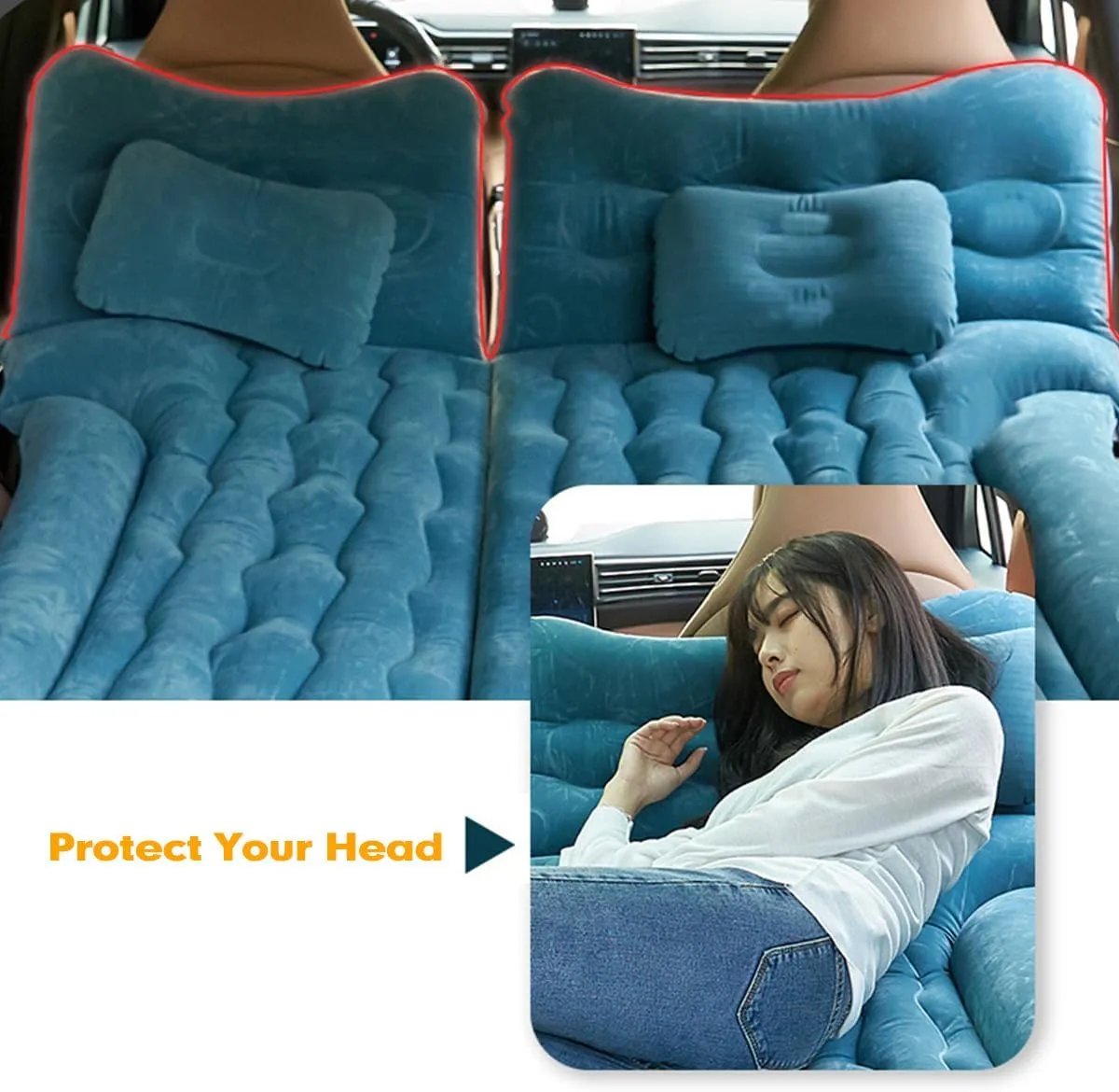 Car Air Mattress for Mercedes GL 2008 2009 2010 2011 2012 Back Seat Inflatable Bed Camping Trunk Airbed Sleeping Bed Traveling Foldable Boot Mattress Outdoor,Black01-B