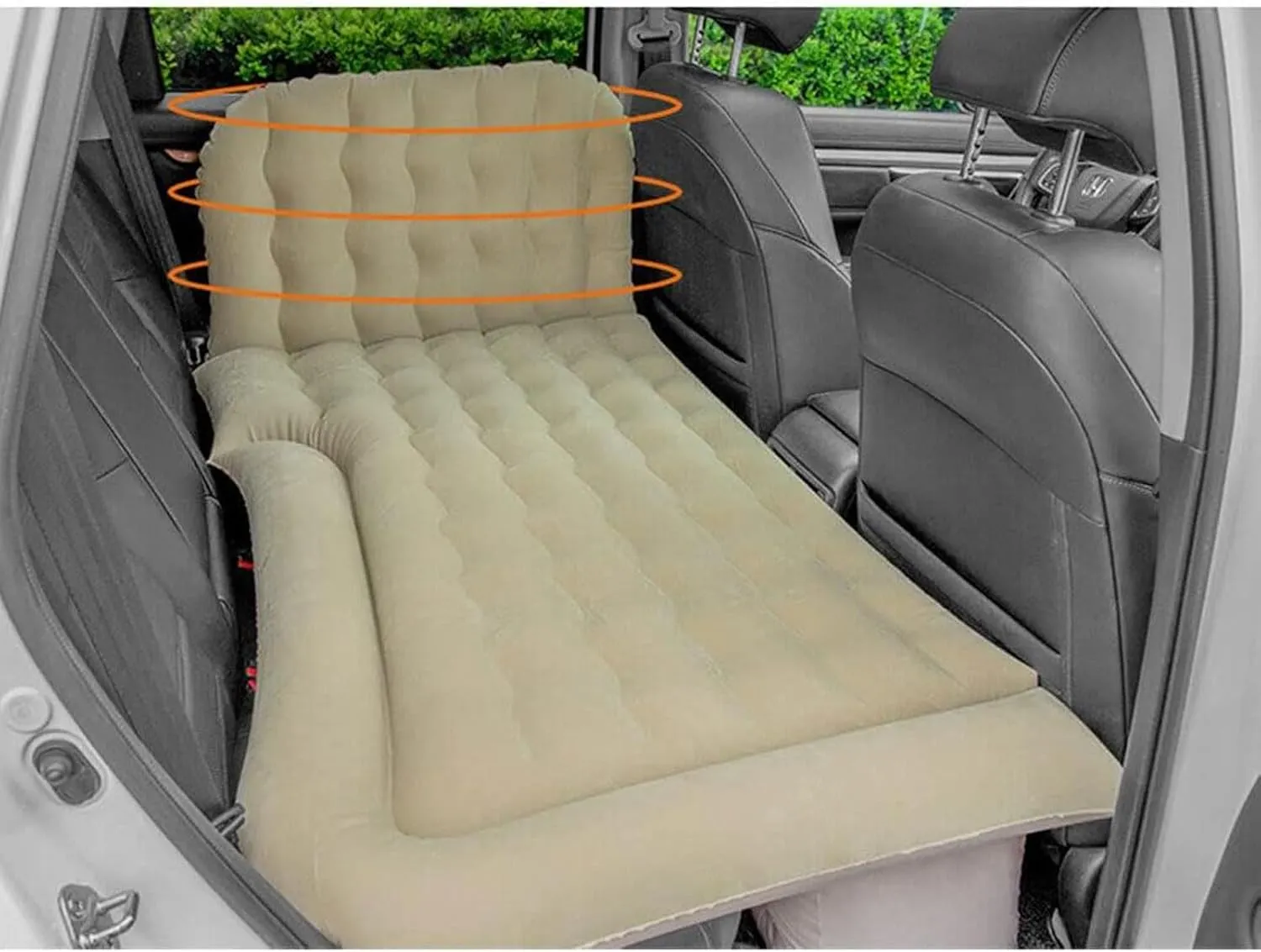 Car Air Mattress for Nissan Kicks (P16) 2019 2020 2021 2022 2023 2024, Car Mattress Inflatable Bed Portable Foldable with Pillow Camping Travel Car Accessories,Beige