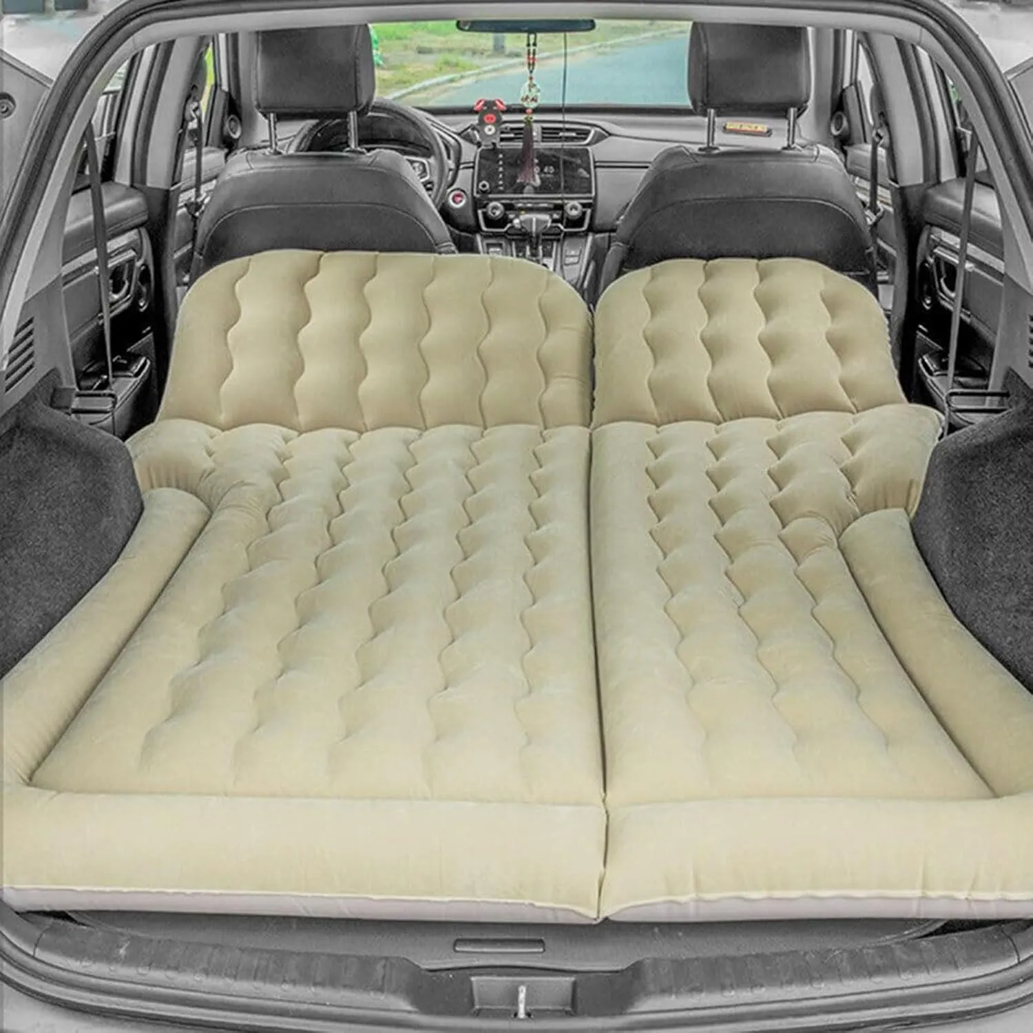 Car Air Mattress for Nissan Kicks (P16) 2019 2020 2021 2022 2023 2024, Car Mattress Inflatable Bed Portable Foldable with Pillow Camping Travel Car Accessories,Beige