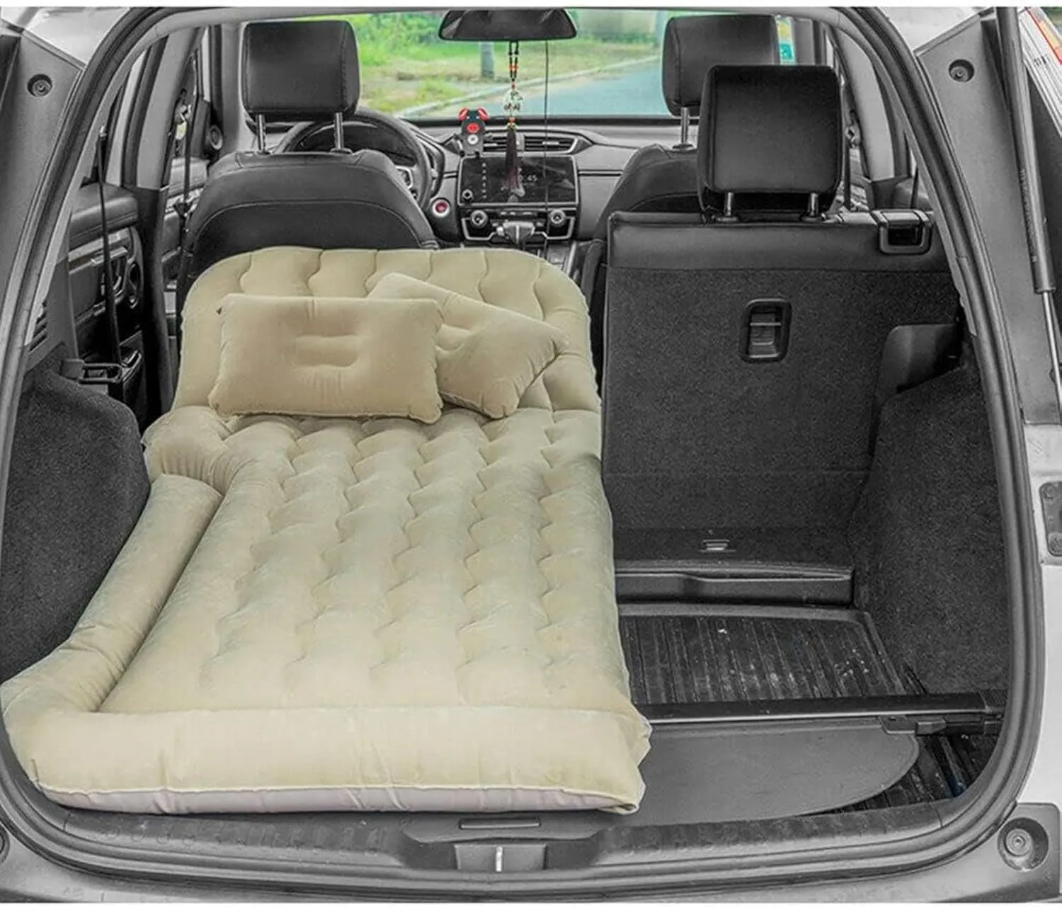 Car Air Mattress for Nissan Kicks (P16) 2019 2020 2021 2022 2023 2024, Car Mattress Inflatable Bed Portable Foldable with Pillow Camping Travel Car Accessories,Beige