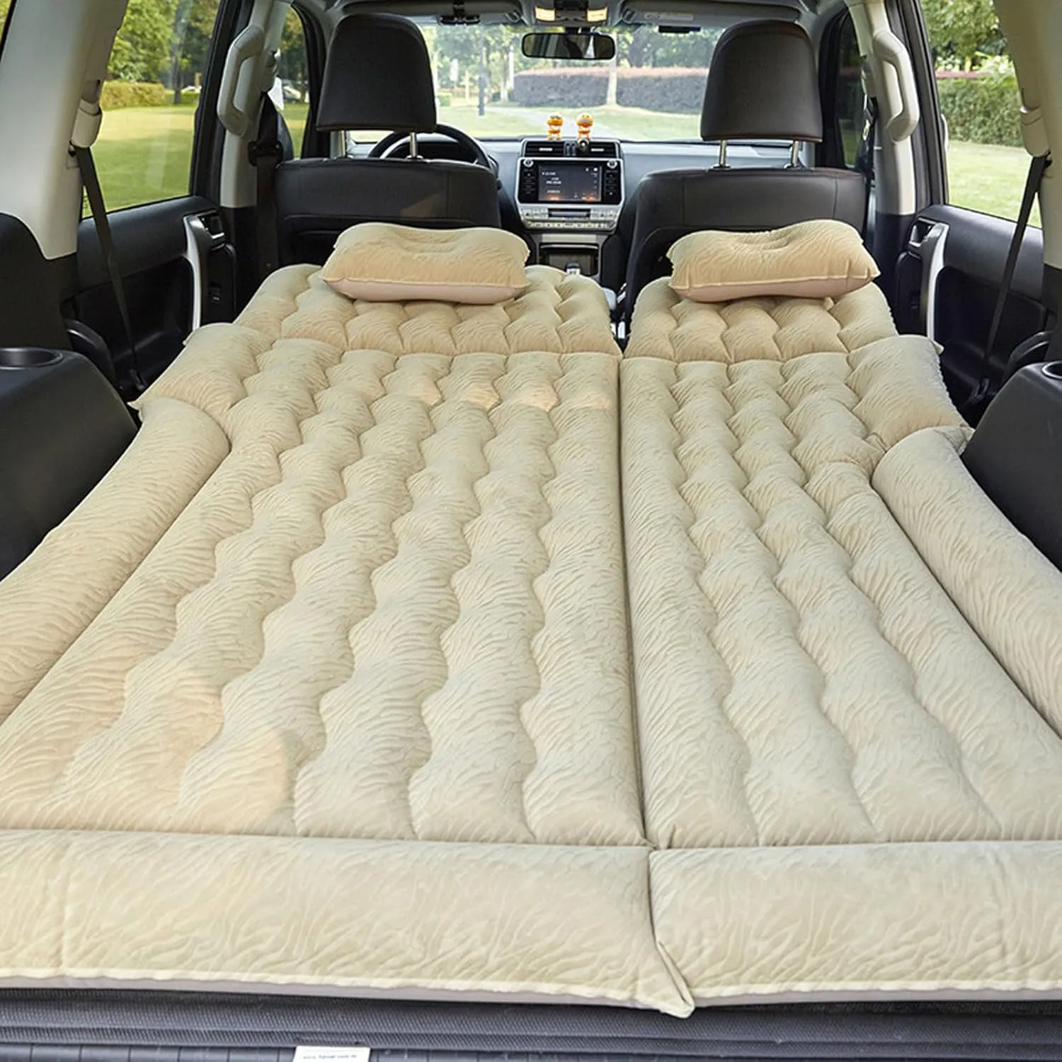Car Air Mattress for Nissan Kicks (P16) 2019 2020 2021 2022 2023 2024, Car Mattress Inflatable Bed Portable Foldable with Pillow Camping Travel Car Accessories,Beige