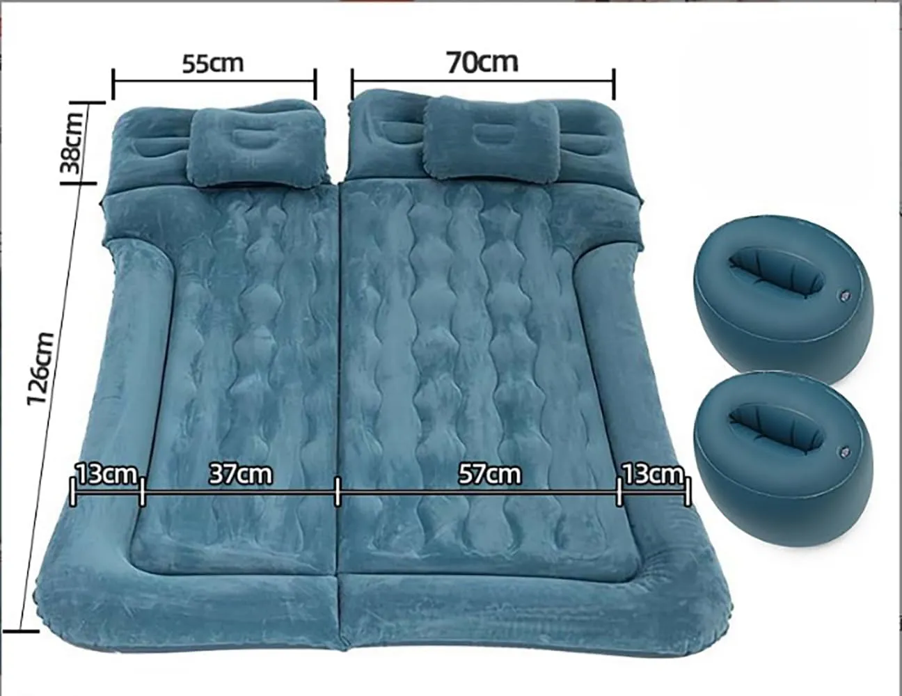 Car Air Mattress for Toyota Sienna (XL30) 3.Gen 2011-2016, Trunk Rear Seat Inflatable Thickened Flocking Travel Camping Bed, Air Pump 2 Pillows,Dark Green