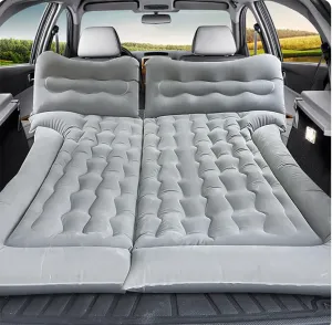 Car Air Mattress for Xpeng G9 2022-2024, Trunk Rear Seat Inflatable Thickened Flocking Travel Camping Bed, Air Pump 2 Pillows,Grey