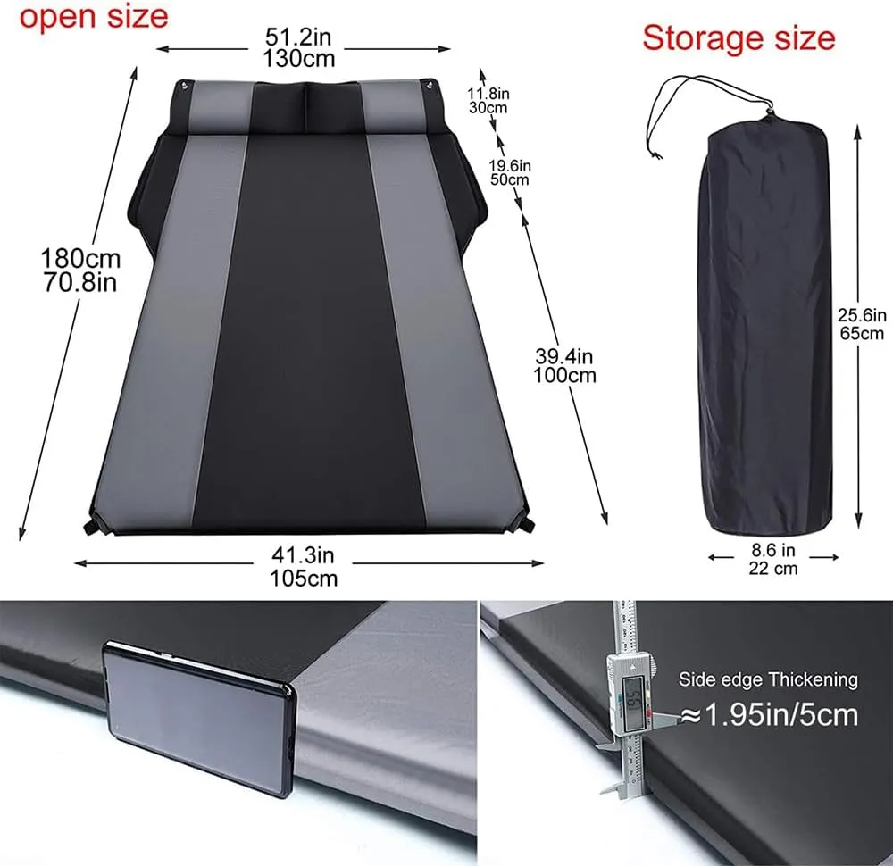 Car Automatic Inflatable Bed for Cadillac XTS 2013 2014 2015 2016 2017 2018, Portable Movable Thickened Trunk Sleeping Bed Outdoor Camping Hiking Air Mattress,Red