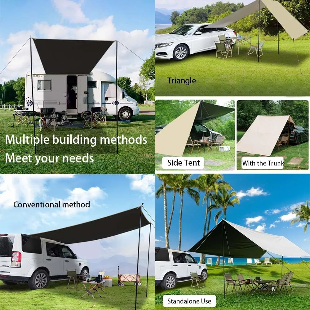 Car Awning Canopy for Chevrolet Colorado GMC Canyon 2023 2024,Waterproof Protects from Rain Sun Auto Side Tent Four Season Camping Outdoor Activities Products,1-A