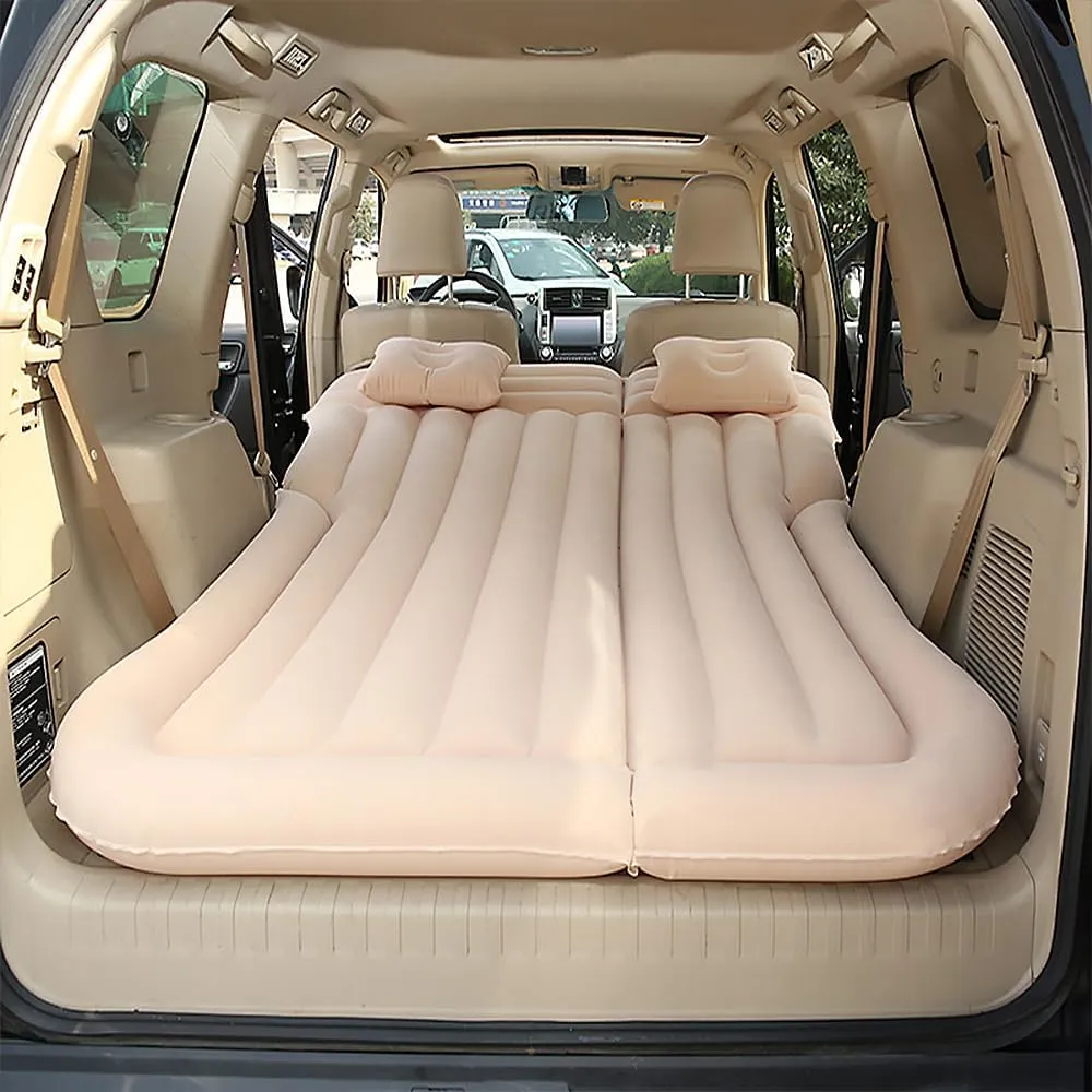 Car Inflatable Mattress for Audi A4 Avant B8 B7 B6 B5 8D5 8E5 8ED Rear Trunk Air Mattress Camping Folding Air Bed Cushion Back Seat Air Sleeping Mattresses,Beige01