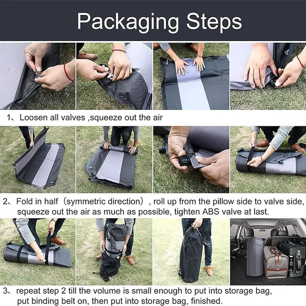 Car Inflatable Mattress for Equinox/GMC Terrain 2018 2019 2020 2021 2022 2023 2024 Self Inflating Sleeping Pad Thickened Air Bed Cushion Camping Travel Mattress Multifunctional,Black