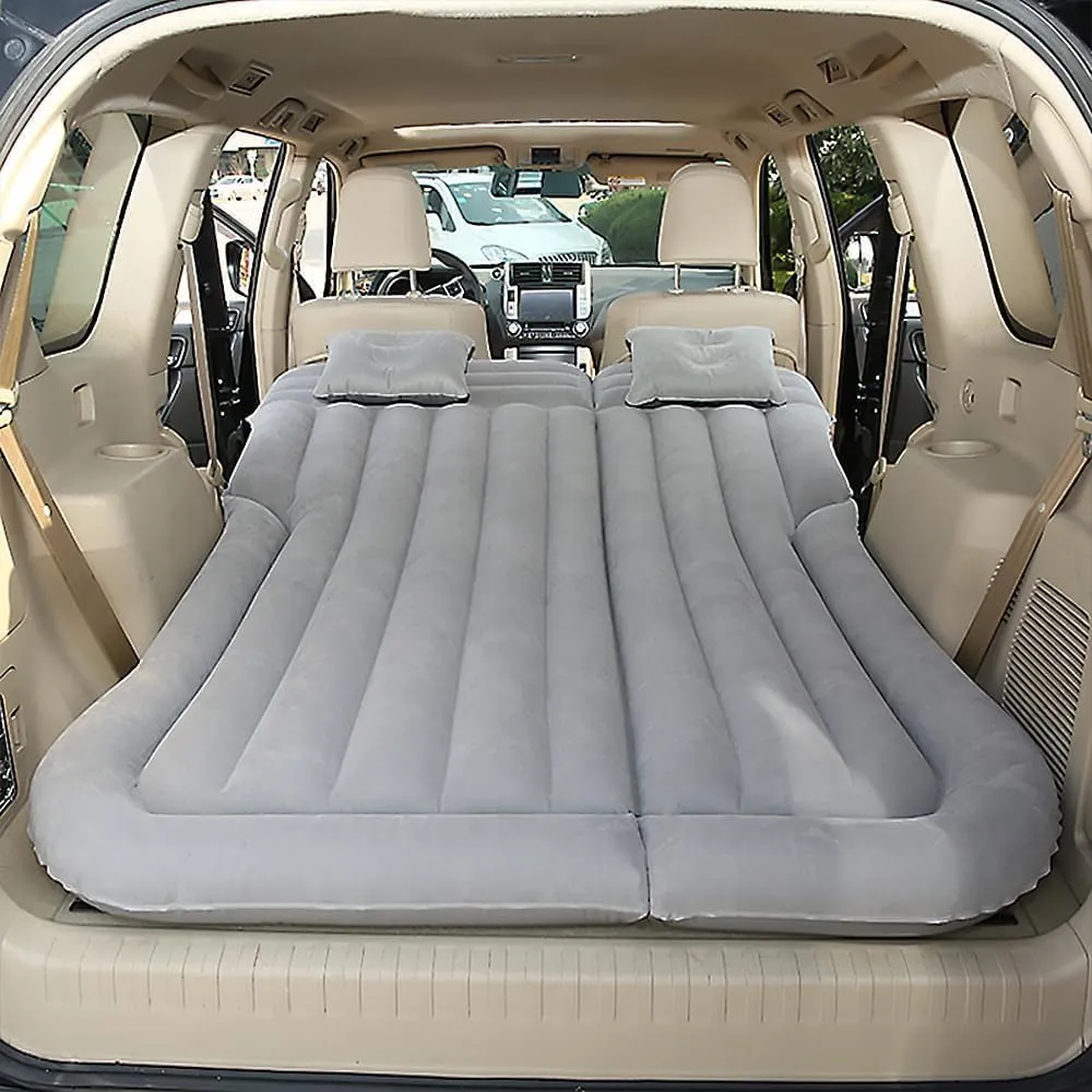Car Inflatable Mattress Rear Trunk Air Cushion Camping Travel Folding Self Inflating Sleeping Pad Back Seat Air Mattresses(Color:Gray)