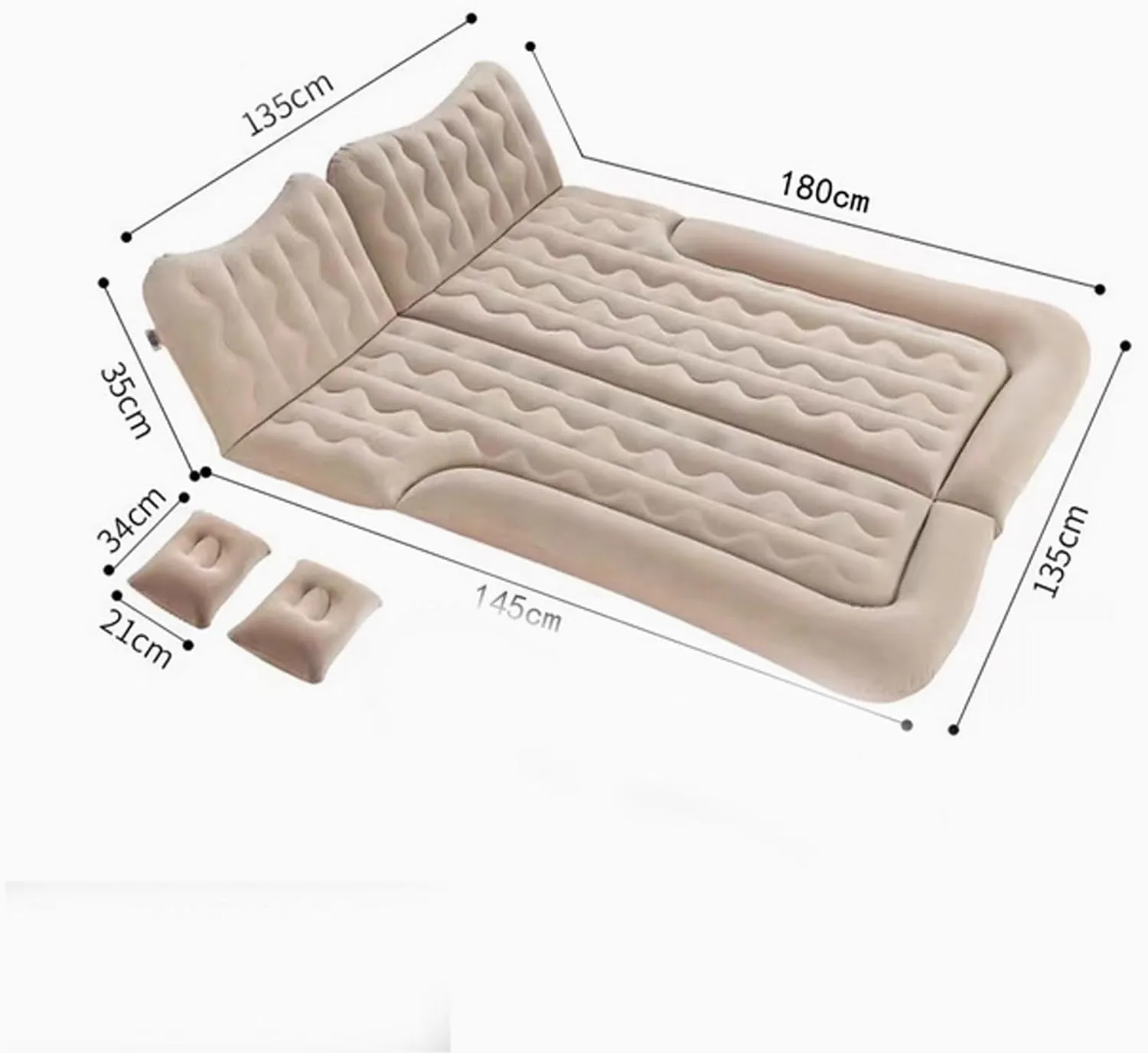 Car Mattress for Toyota Corolla Cross 2020 2021 2022 2023 2024, Car Air Mattress Inflatable Bed Portable Foldable with Pillow Thickened and Flocked Car Accessories,Black