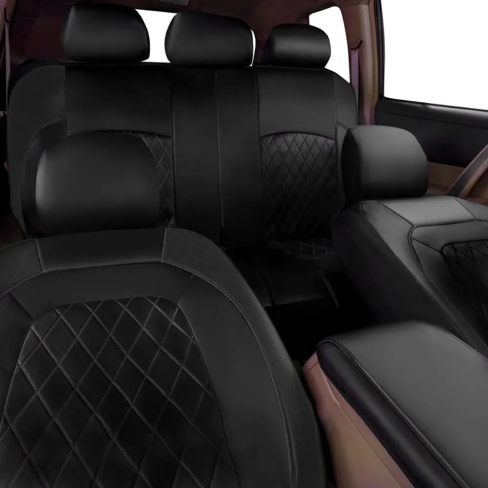 Car Seat Cover Sets for Holden Statesman,Front Rear Covers Protector Waterproof Breathable Comfortable Full Surround Kit Airbag Compatible Accessories,Black